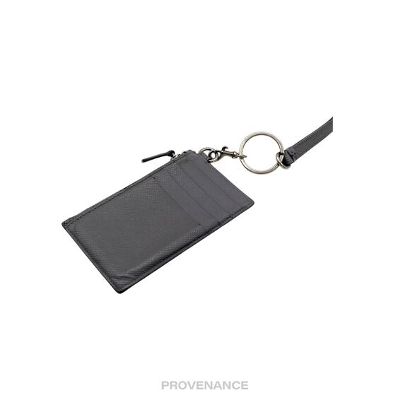 🔴 Balenciaga Logo Neck Lanyard Zip Card Wallet - Gray - Picture 5 of 10